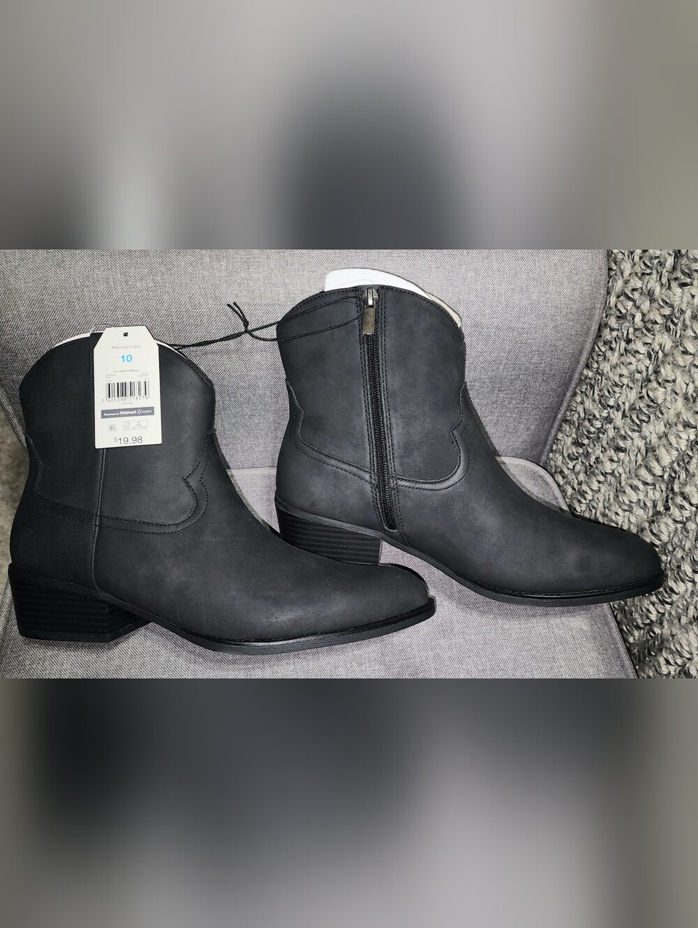 Time and Tru Black Side-Zip Ankle Booties